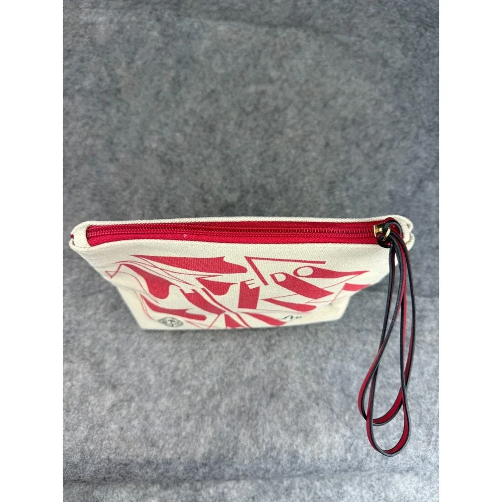Shiseido Ginza Tokyo Makeup Cosmetic Bag Pouch‎ Zipper Red Canvas